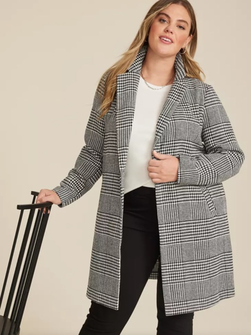 NWT Maurices one button Houndstooth dress coat sz XL